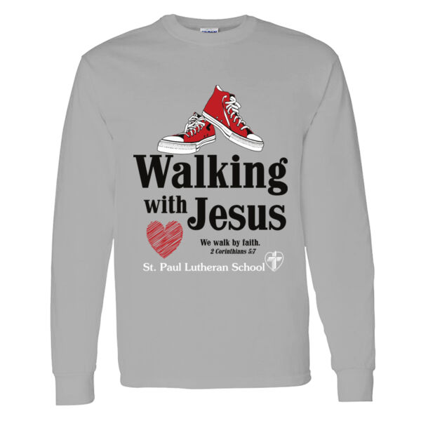 Walking With Jesus - Heavy Cotton™ Long Sleeve T-Shirt Thumbnail