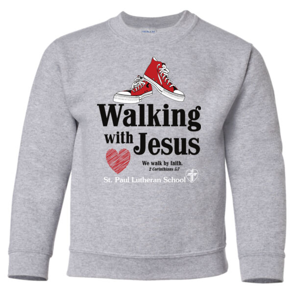 Walking With Jesus - Heavy Blend™ Youth Sweatshirt Thumbnail