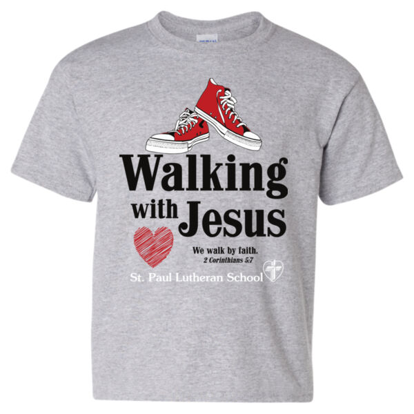 Walking With Jesus - Heavy Cotton™ Youth T-Shirt Thumbnail