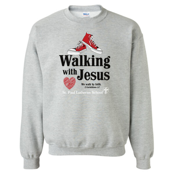 Walking With Jesus - Heavy Blend™ Crewneck Sweatshirt Thumbnail