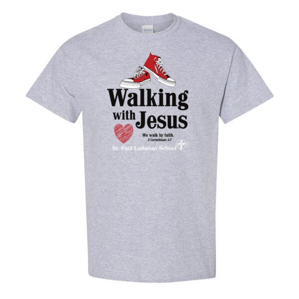 Walking With Jesus - Heavy Cotton™ T-Shirt Thumbnail